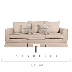 MUNDO LIVING - SOFA 3 CUERPOS RESORTES POCKET POMPEYA BEIGE BY