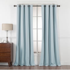 CLEMS CORTINAS - Pack 2 Cortina Tradicional 100% Blackout Azul Claro