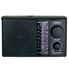 PHILCO - Radio Portatil Recargable AM/FM IC-18R USB/SD Negro