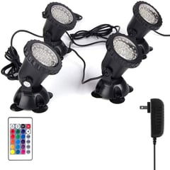 COREJOY - Pack 4 Foco Luz Led Para Piscina Sumergibles ajustable 180°