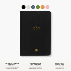 THE ASA PLANNER - Luxury Daily Planner Lino Negro A5 260 Pg Sin Fechas