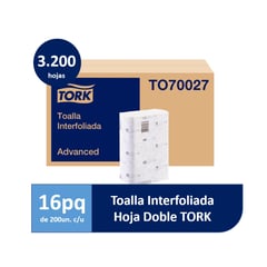 TORK - Toalla de Papel Interfoliada Advanced 16paq x 200 Hojas