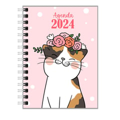 GENERICO - Agenda 2024 gato gatito Rosado