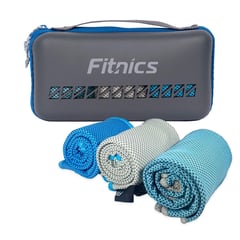 FITNICS - Toalla Microfibra Set 3 100x30 Ejercicio+Estuche - Gris