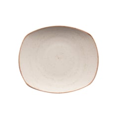 CORONA - Plato Postre 20,3 Cm Blanco/Beige Artisan