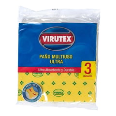 VIRUTEX - Paño Multiuso Ultra X3 Ultra Absorbente Amarillo