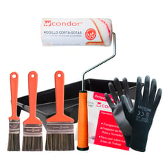 CONDOR - Set Para Pintar Rodillo Cortagota + Brochas Y Más - 7 Pcs 1