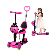 GENERICO - Scooter Patineta Monopatin Chinita Niños y Niñas Rosa 5en1