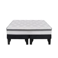 5 SUEÑO - Cama Europea 2 Plazas 150x190 cm Base Colchón Negro