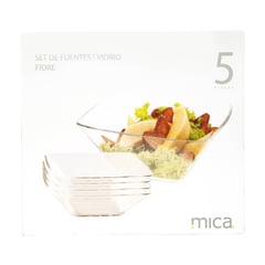 OEM - Set de 5 Ensaladeras de Vidrio Fiore