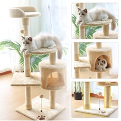 KOBA - Rascador Arbol Para Gatos Caseros Torre Yute 116CM Beige