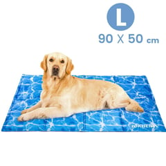 GENERICO - Manta Gel Frio Refrescante Talla L 90x50 Perros Diseño Agua