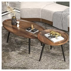 HOMER DESIGN - Juego Mesa De Centro Living Vanguardia Madera Nactural