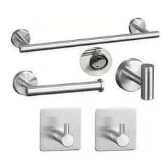 ESHOPANGIE - Set De 5 Accesorios De Baño Acero Inoxidable Plata