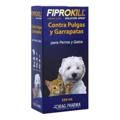 DRAG PHARMA - Spray Fiprokill 250 ml Antiparasitario Pulgas y Garrapatas
