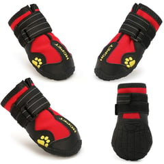 COREJOY - Zapatos Impermeables Para Perros talla 6 -Rojo