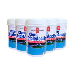 QUIMICA UNIVERSAL - Kit Piscina Cloro Triple Acción 5 Kg Química Universal