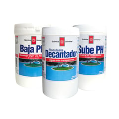 QUIMICA UNIVERSAL - Kit Piscina Baja Ph Decantador Y Sube Química Universal