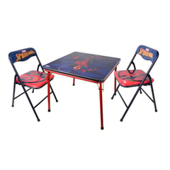 GENERICO - Set Mesa Plegable Con 2 Sillas Roja Azul Niños Hogar