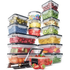 EVERSO - Set 16 Organizador Para Refrigerador Y Cocina Contenedores Con Tapa