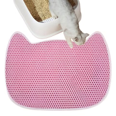 EVERSO - Tapete Para GatoArenero Alfombra Caja De Arena Gato-Rosa