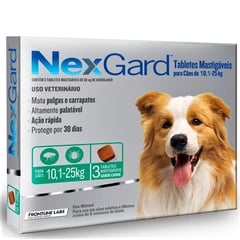 BOEHRINGER INGELHEIM - Nexgard 10 a 25 kg x 3 comprimidos ANTIPULGAS Y GARRAPATAS