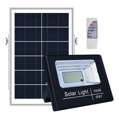 GENERICO - Foco Reflector Led Solar 100w Con Panel Y Control Exterior