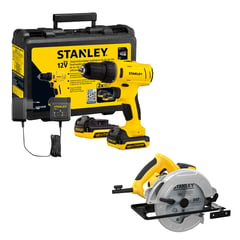 STANLEY - Kit Taladro Rotación 12V + Sierra Circular 1600W