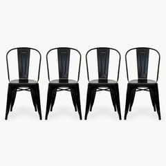 FORM DESIGN - Pack 4 Sillas Tolix Asiento Metal Negro Form