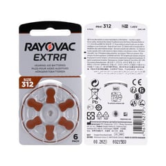 RAYOVAC - PILAS PARA AUDIFONOS MEDICADOS 312 X 6