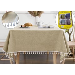 GENERICO - Mantel Rectangular De Tela Para Mesa De Comedor Beige