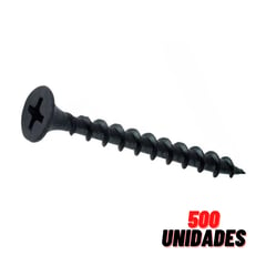 GENERICO - Tornillo Volcanita Rosca Madera CRS Negro 6 x 2 x 500 Unidades