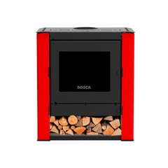 BOSCA - Estufa a leña Gold 500 Black Vision Rojo