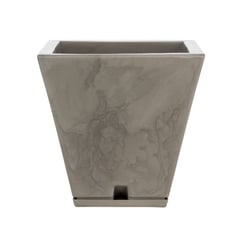 FLORIDIS - MACETERO BEIGE EFECTO MARMOL ZURIQUE 34CM ALTO CON PLATO