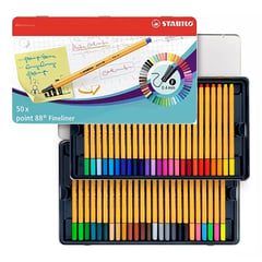 STABILO - Set 50 Marcadores Fineliner Point 88 Caja Metálica