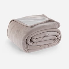 ROSEN - Frazada 410 gramos Bicolor Gris Topo 2 Plazas