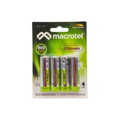 MACROTEL - Pilas Recargable Aa 2700mah 1.2v