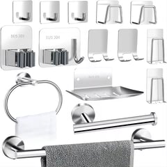 ARTDIY - Set De Accesorios D/baño Acero Inoxidable Plata 15 Piezas