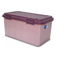 REYPLAST - Caja Almacenamiento Organizadora Megaforte 90l Ruedas Morada