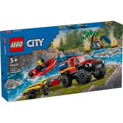 LEGO - CITY CAMIONETA DE BOMBEROS 4X4 CON BARCO DE RESCATE 60412