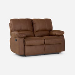 ROSEN - Sofá Reclinable Archie 2 Cuerpos Manual Tela Café