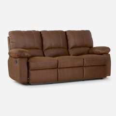 ROSEN - Sofá Reclinable Archie 3 Cuerpos Manual Tela Café