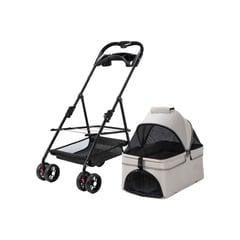 LUBABYCAS - Coche Para Mascotas Perros Gatos 2 En 1 Gris