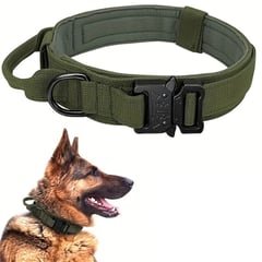 DEFENSOR FOREVER - Collar Táctico Perros Reforzado Ajustable Talla M Verde