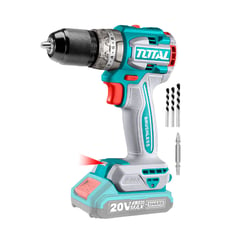 TOTAL TOOLS - Taladro Impacto Compact 13mm Brushless Industrial 20v + 4 Brocas TOTAL