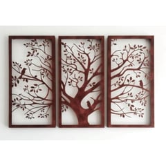 GENERICO - CUADRO ARBOL DE LA VIDA MARRON ARTESANAL MADERA MDF 3MM 35x60 C/U