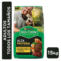 DOG CHOW - Alimento seco para perro DOG CHOW® Adultos Todos los Tamaños Alta en Proteína 15kg