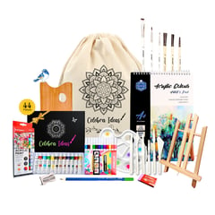 CELEBRA IDEAS - Set de Arte pinturas Acrílicas Kit con marcadores 44 pcs.