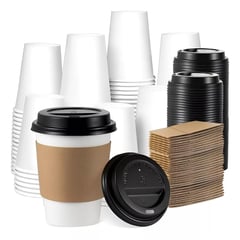 Pasteleria - Vaso Cafe Polipapel Vaso Kraft Vaso Ctapa+manga 12oz 100und