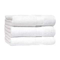 GENERICO - Set 3 Toallas De Cuerpo De Baño Hotel De Algodon Blancas 70x140 370gr